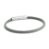 Bracelet cordon noir et gris - gravure PARRAIN