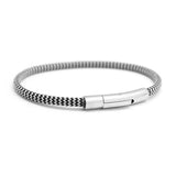Bracelet cordon noir et gris - gravure SUPER TONTON