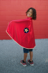 Cape réversible super-héros or rouge 5-6 ans