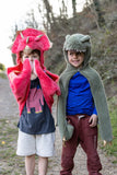 Toddler/ Triceratops Cuddle Cape, Rose 3/4 ans