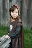 Tunique de chevalier en cuivre brillant avec cape 3-4 ans