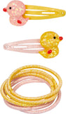Barrettes et élastiques poussin