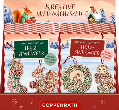 Diamond painting sur bois - Suspensions de noël