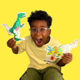 Coloriages Gonflables – 2 Dinos à colorier