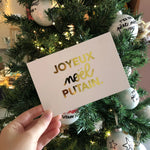 Carte Joyeux Noël Putain. Gold