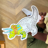 Coloriages Gonflables – 2 Dinos à colorier