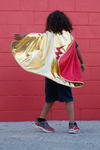 Cape réversible super-héros or rouge 5-6 ans