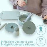 Set de cuisine en silicone vert et gris - Little L