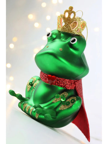 Boule de Noël en verre - Roi grenouille