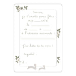 Lot 6 Cartes D’invitation “Lapins Fleuris”