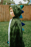 Cape de dragon vert avec griffes 5-6 ans