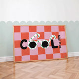 Affiche enfant colorée Cool lunette damier - déco murale A3
