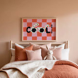 Affiche enfant colorée Cool lunette damier - déco murale A3
