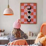 Affiche enfant colorée Cool lunette damier - déco murale A3