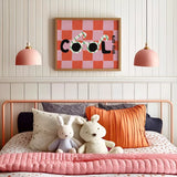Affiche enfant colorée Cool lunette damier - déco murale A3
