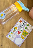 Planche de 11 stickers objets waterproof : pour casque/gourde/boîte à gouter...