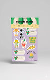 Planche de 11 stickers objets waterproof : pour casque/gourde/boîte à gouter...