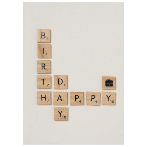 Carte Happy Birthday en bois