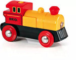 Circuit de train en bois - BRIO World Locomotive jaune pile bi-direction