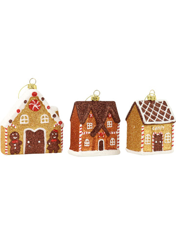 Boule de Noël - Maison en pain d'épices