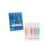 8 feutres tampons 2 en 1 - Les Loufoques