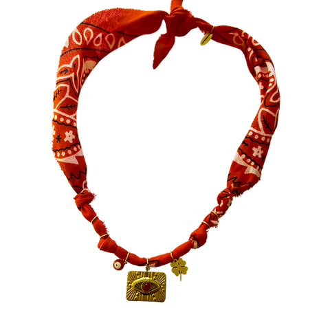 Collier Indi orange - Badhnati