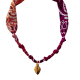Collier Indi orange/cyclamen - Badhnati