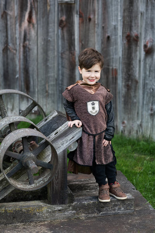 Tunique de chevalier en cuivre brillant avec cape 3-4 ans