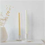 Bougeoir tige en céramique, grand, blanc