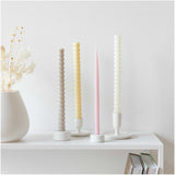 Bougeoir tige en céramique, grand, blanc