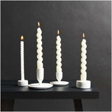 Bougeoir tige en céramique, grand, blanc