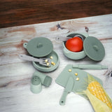 Set de cuisine en silicone vert et gris - Little L