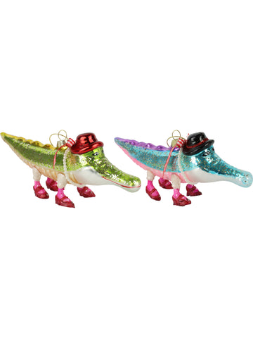 Boule de Noël en verre - Crazy croco