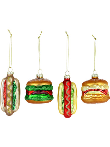 Boules de Noël en verre - Fast food x4