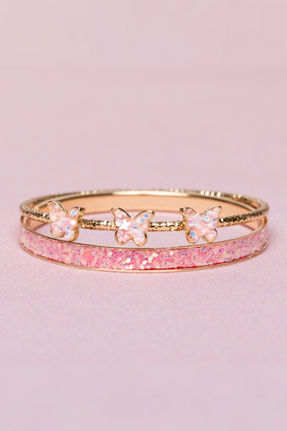 2 bracelets jonc papillon