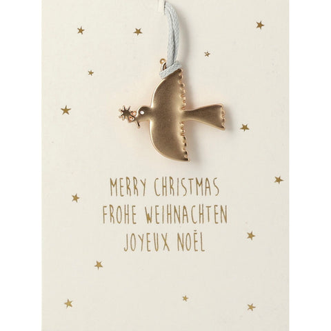 Carte décorative miniature « Oiseau » Noel