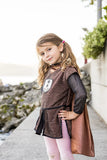 Tunique de chevalier en cuivre brillant avec cape 3-4 ans