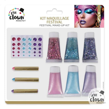 Kit maquillage festival paillettes 3 couleurs