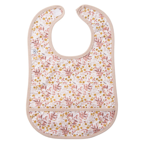 Bavoir en coton enduit - Liberty Marsala/Ocre