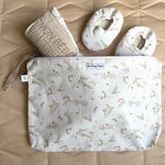 Baby trousse imperméable- Feuilles Blanc/Biscuit