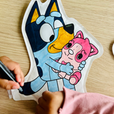 Coloriages gonflables – Bluey & Bingo à colorier