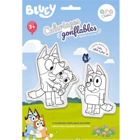 Coloriages gonflables – Bluey & Bingo à colorier