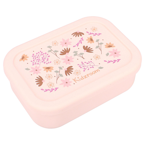 Boîte à goûter en silicone - Rose Fleurs