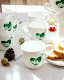 Le mug coeur Fée marraine - vert sapin