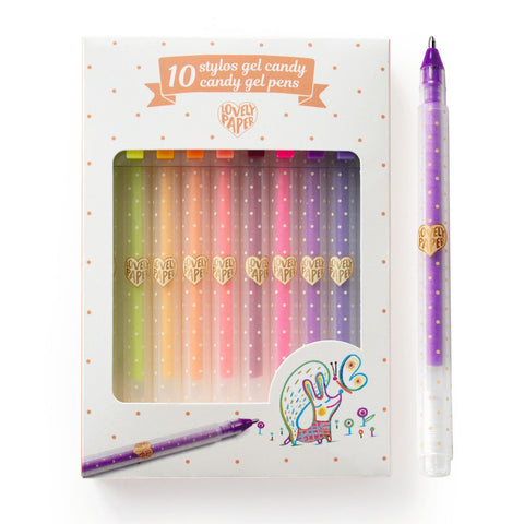 10 stylos gel candy