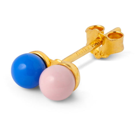 Boucle à l'unité Double Color Ball - Blue/Light Pink