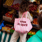 Sac cabas Elisa  Rayures Rose fluo spécial Birthday