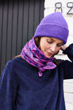 Foulard Jade - imprimé coeur violet