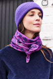 Foulard Jade - imprimé coeur violet