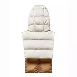 La capuche Fudoon réversible Crème - Beige shiny champagne T1